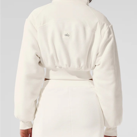 Alo Polar Fleece Cropped Wintry Mix Jacket - Picture 2 of 4